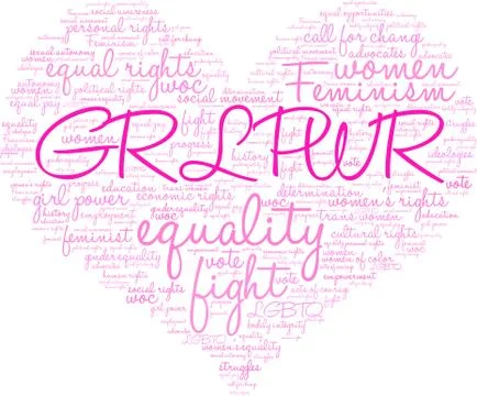GRL PWR Word Cloud 스톡 일러스트