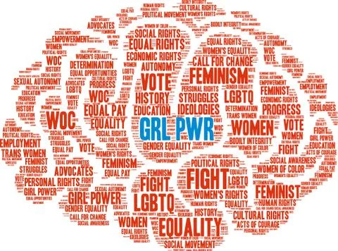 GRL PWR Word Cloud Ilustração Stock