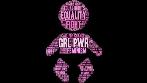 GRL PWR Word Cloud Illustrazione stock