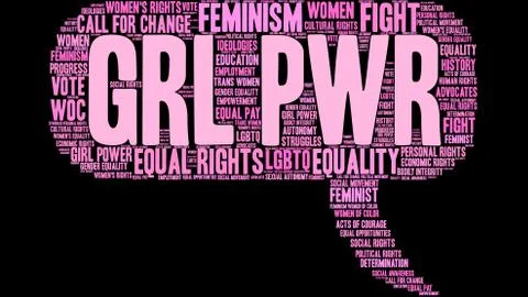 GRL PWR Word Cloud Illustrazione stock