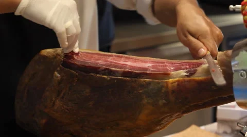 Grocer with ham Видео 64230147