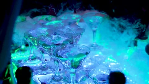 Groceries with drinks are on the table and steam comes from them Stock Footage 226889507