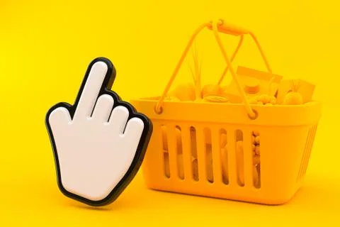 Grocery background with cursor Stock Illustration