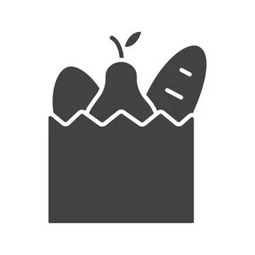 Grocery Bag Icon Image. Stock Illustration