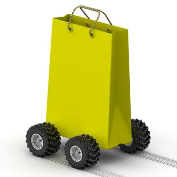Grocery bag on wheels Ilustração Stock