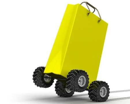 Grocery bag on wheels Stock-Illustration