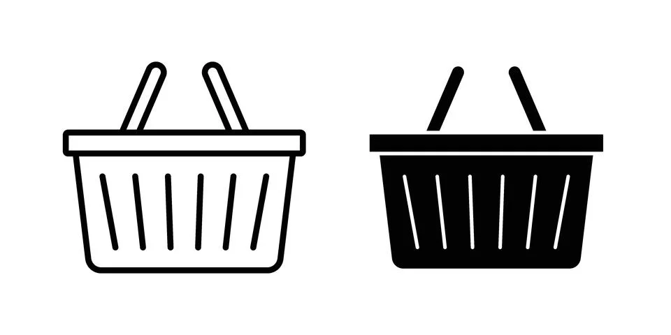 Grocery basket icon set. Vector EPS 10 库存插图