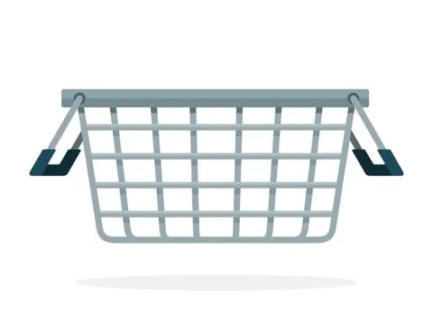 Grocery Basket at the store vector flat material design isolated object on white Stock Illustration