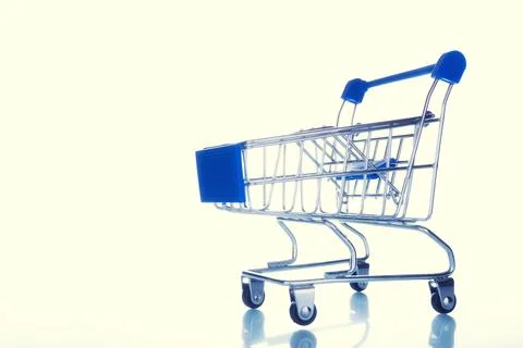 Grocery cart isolated on white background Stock Photos