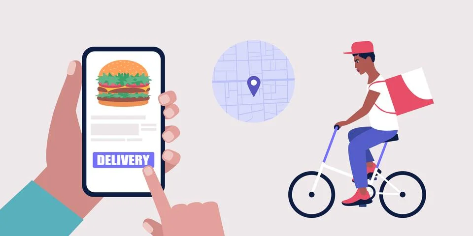 Grocery delivery concept Stock Illustration