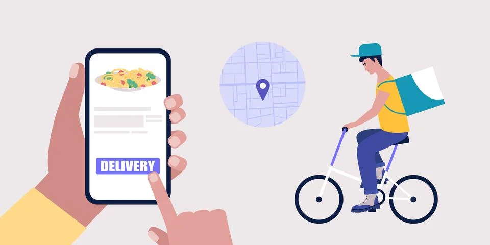 Grocery delivery concept Stock Illustration