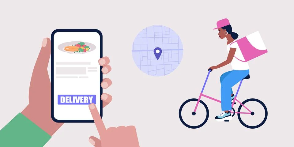 Grocery delivery concept Stock Illustration