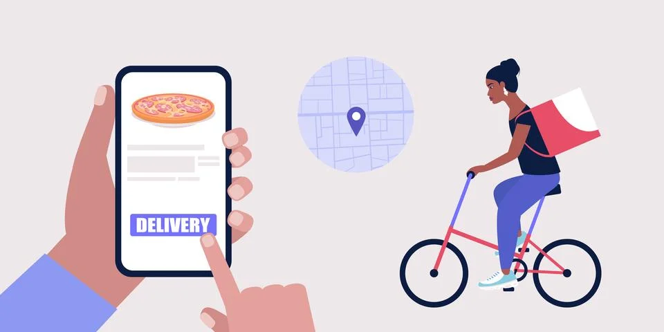 Grocery delivery concept Stock Illustration