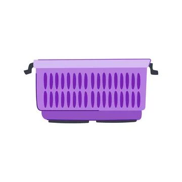 Grocery plastic crate cartoon vector illustration Illustrazione stock