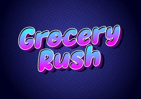 Grocery rush text effect with comic style イラスト素材