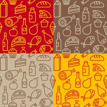 Grocery seamless pattern Stock Illustration
