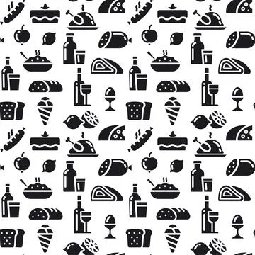 Grocery seamless pattern Stock Illustration