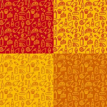 Grocery seamless patterns Illustrazione stock