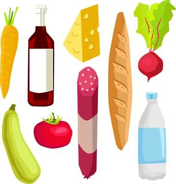 Grocery set. Stock Illustration