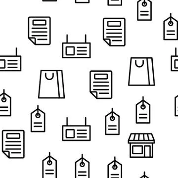 Grocery Shop Vector Seamless Pattern Illustrazione stock