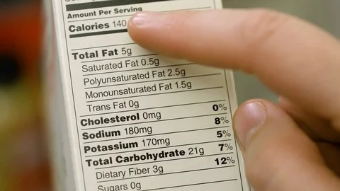 Grocery Shopper Reading Nutritional Label Vidéo 70920735