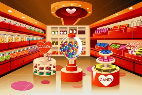 Grocery store: candy section Stock Illustration
