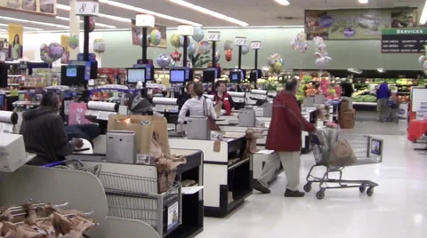 Grocery store checkout 動画素材 34369924