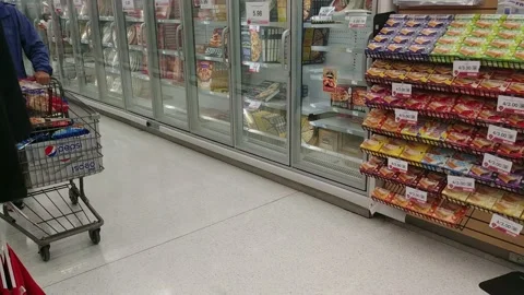 Grocery Store - Direction Arrow on Floor Stock Footage 130587525