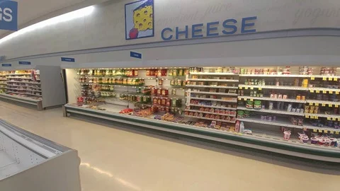 Grocery Store - Empty Egg Display - Coronavirus Covid-19 - Hoarding Video stock 126617210