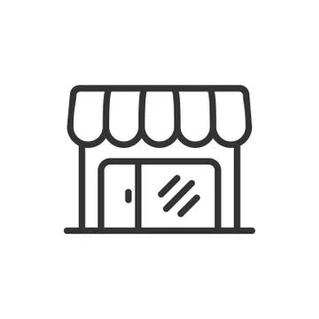 Grocery store icon in flat style. Shop building vector illustration on white  Ilustración de archivo