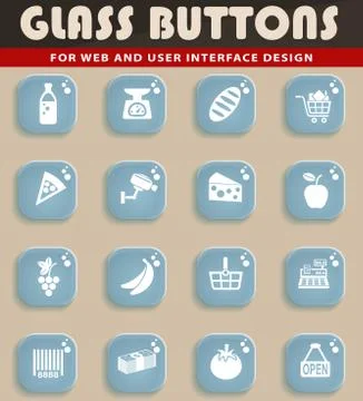 Grocery store icon set 스톡 일러스트