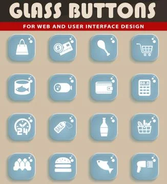 Grocery store icon set 库存插图