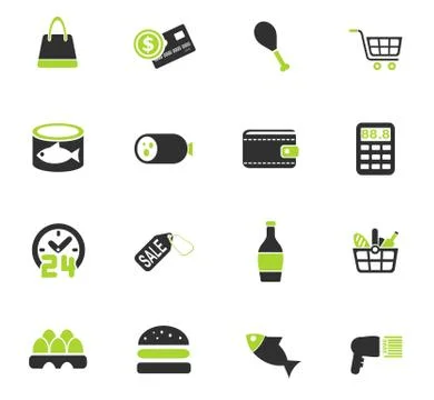Grocery store icon set 库存插图