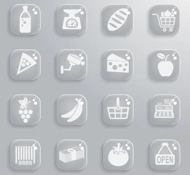 Grocery store icon set Stock Illustration