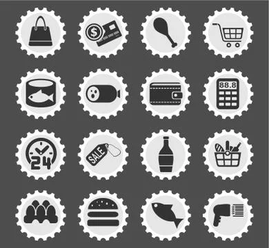 Grocery store icon set 库存插图