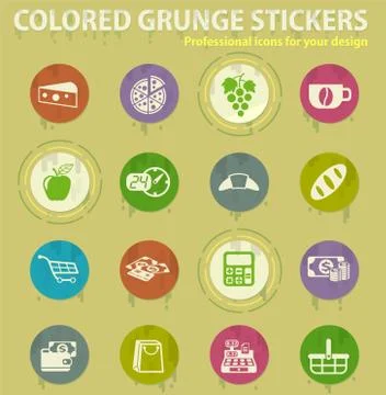Grocery store icon set Stockillustratie