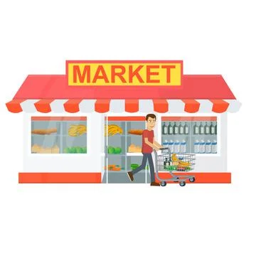 Grocery store Ilustración de archivo