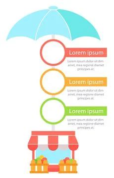 Grocery store infographic chart design template イラスト素材