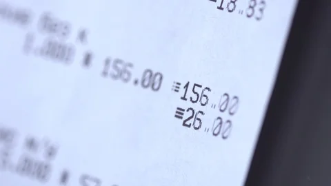 Grocery Store Receipt macro Video stock 100698580