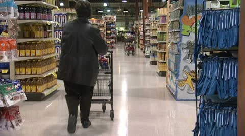 Grocery Store Shoppers Stock Footage 21978672