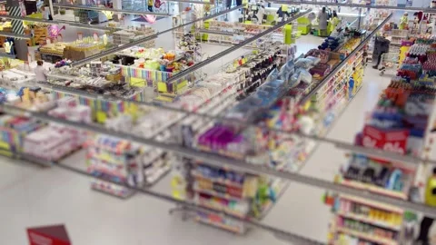 Grocery store time lapse during a pandemic Stock Footage 130871549