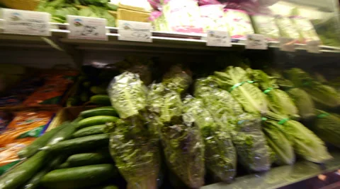 Grocery store vegetables pan Stock Footage 27344114