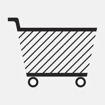 Grocery trolley with basket for shopping in store Stock Illustration