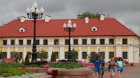 Grodno, Belarus - September 4, 2015: An old town Video stock 59554416