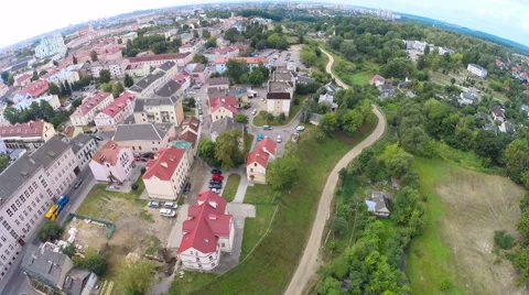 Grodno, Belarus - September 4, 2015: City aerial view, Grodno, Belarus Stock Footage 59555577