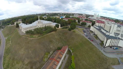 Grodno, Belarus - September 4, 2015: Grodno bird's-eye view Stock Footage 59556459