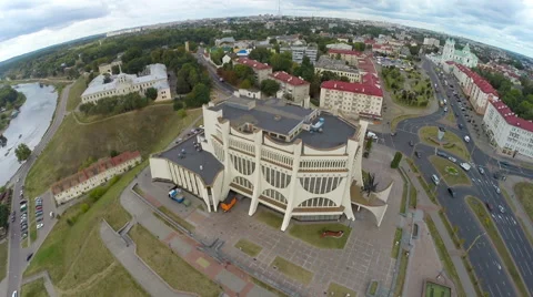 Grodno, Belarus - September 4, 2015: Grodno from the heights Stock Footage 59556501