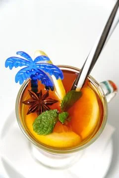 Grog in a glass mug. Stock Photos
