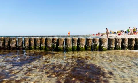 Groins at baltic sea Stock Photos
