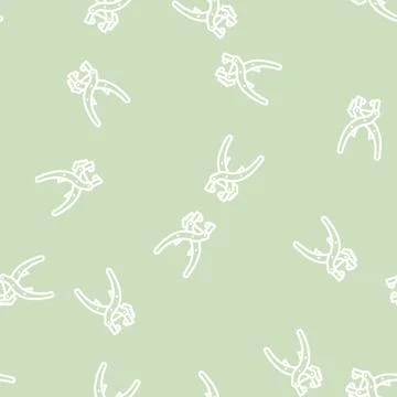 Grommet pliers line vector seamless pattern Stock Illustration